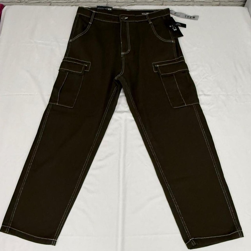 WXYZ MFG. Co. LOGAN RELAXED CARGO PANTS Relaxed Loose Baggy Fit NWT Size 36